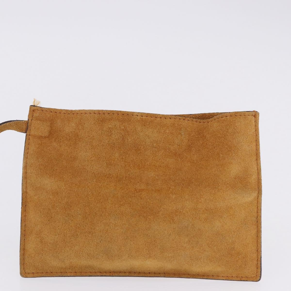 PRADA Hand Bag Suede Beige Auth 202880