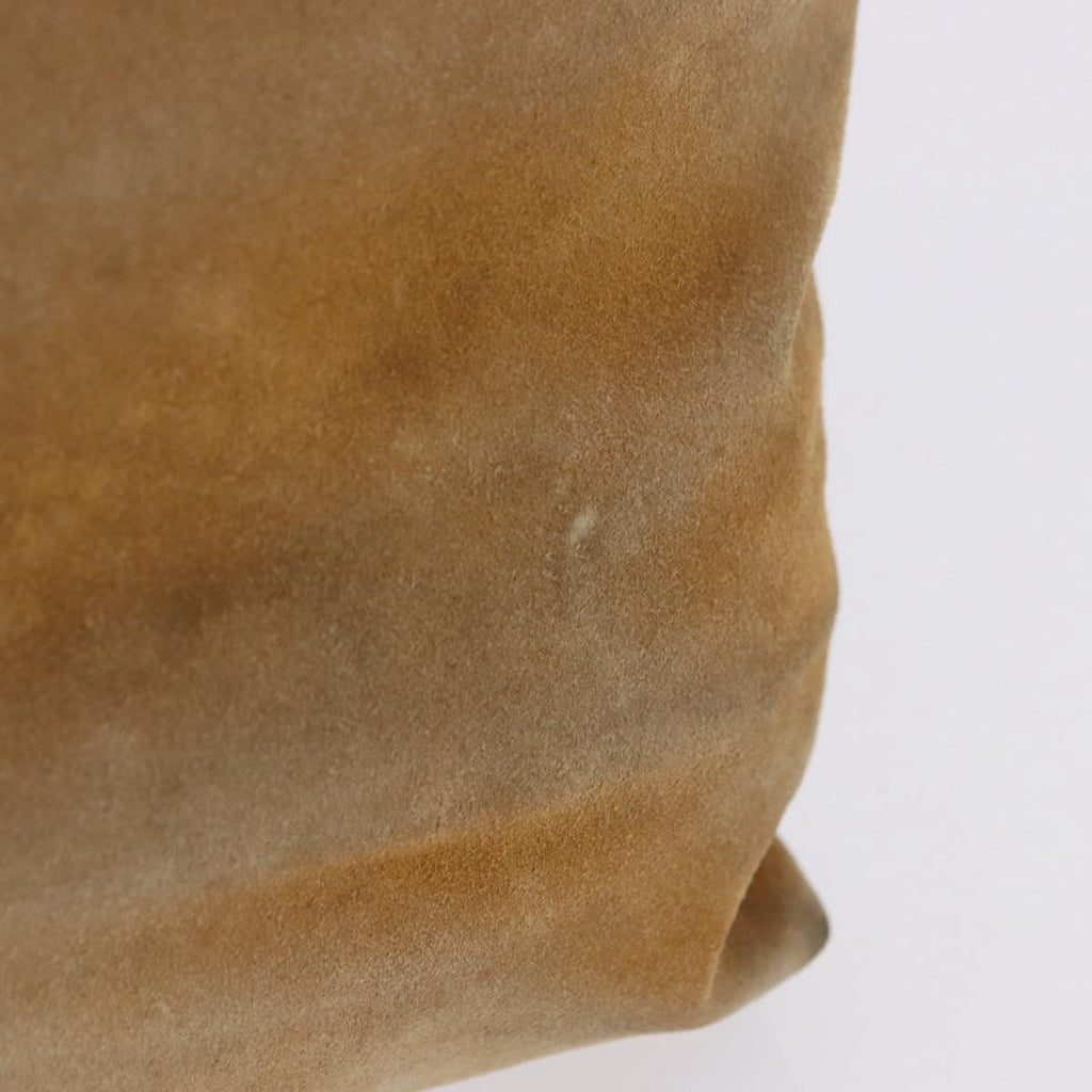PRADA Hand Bag Suede Beige Auth 202880