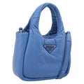 PRADA Hand Bag Leather 2way Blue Silver Auth 203202SAM