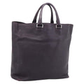 PRADA Hand Bag Vittero Dino Leather Purple Silver Auth 203600