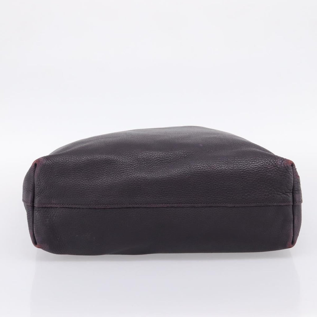 PRADA Hand Bag Vittero Dino Leather Purple Silver Auth 203600