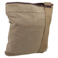 PRADA Shoulder Bag Jacquard Beige Silver Auth 204093
