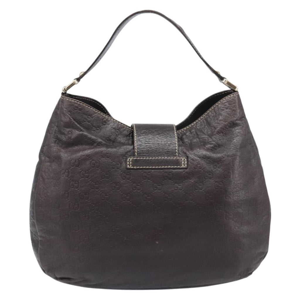 GUCCI GG Canvas Guccissima Shoulder Bag Leather Brown Gold 211933 Auth 204140V