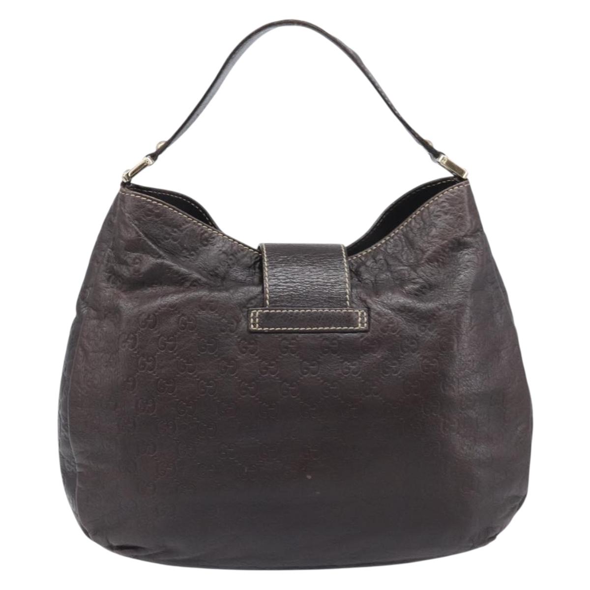 GUCCI GG Canvas Guccissima Shoulder Bag Leather Brown Gold 211933 Auth 204140V