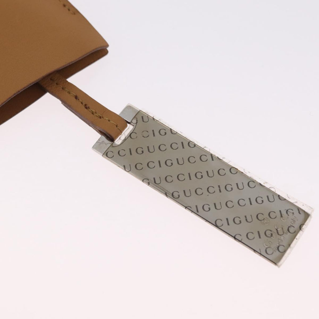 GUCCI GG Canvas Pouch Leather metal 5 Set Beige Silver black Auth 204257