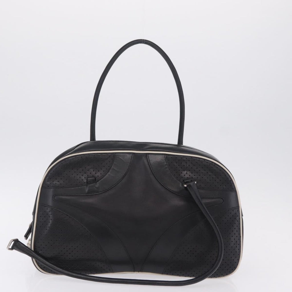 PRADA Shoulder Bag Nylon Leather 5 Set Black Purple Auth 204287