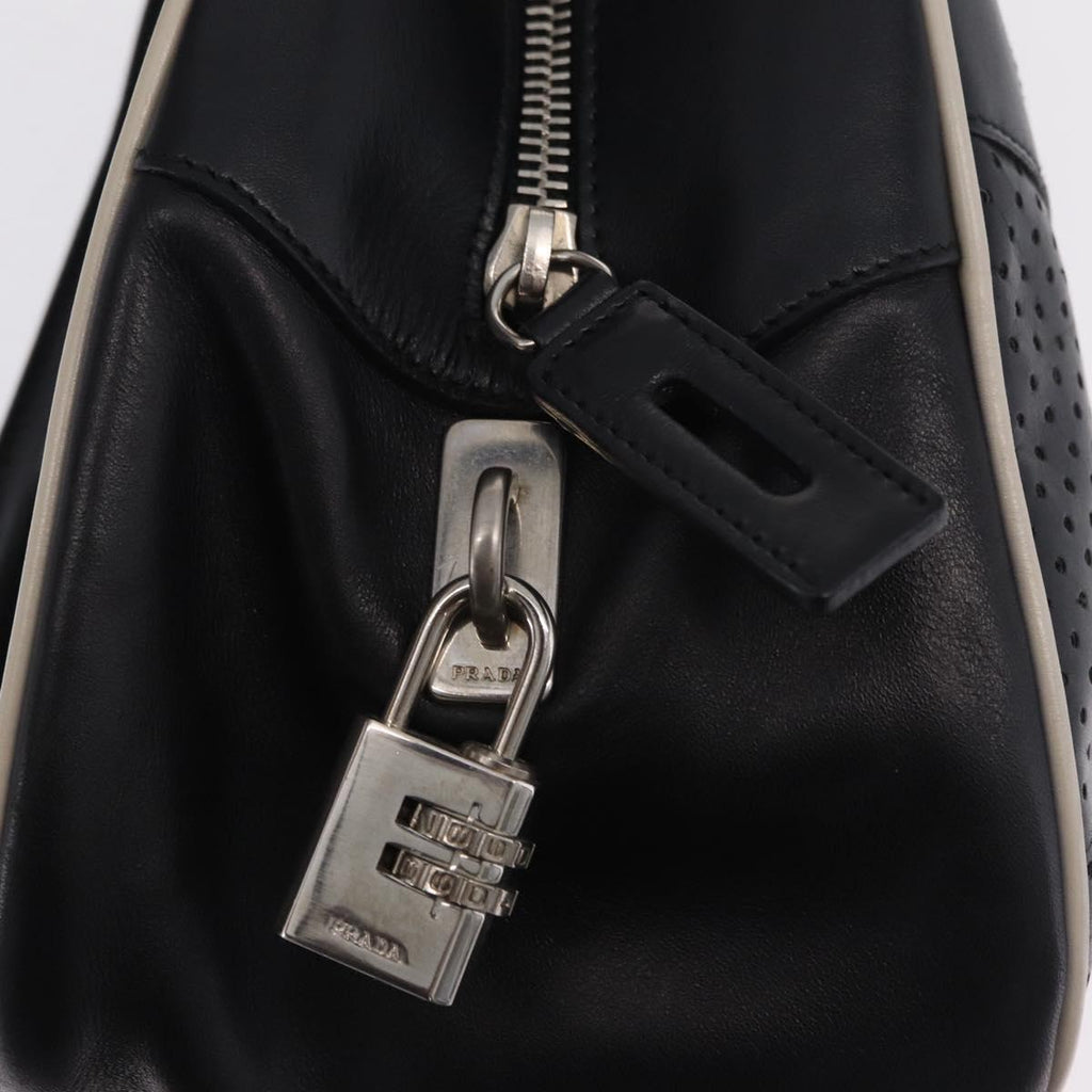 PRADA Shoulder Bag Nylon Leather 5 Set Black Purple Auth 204287