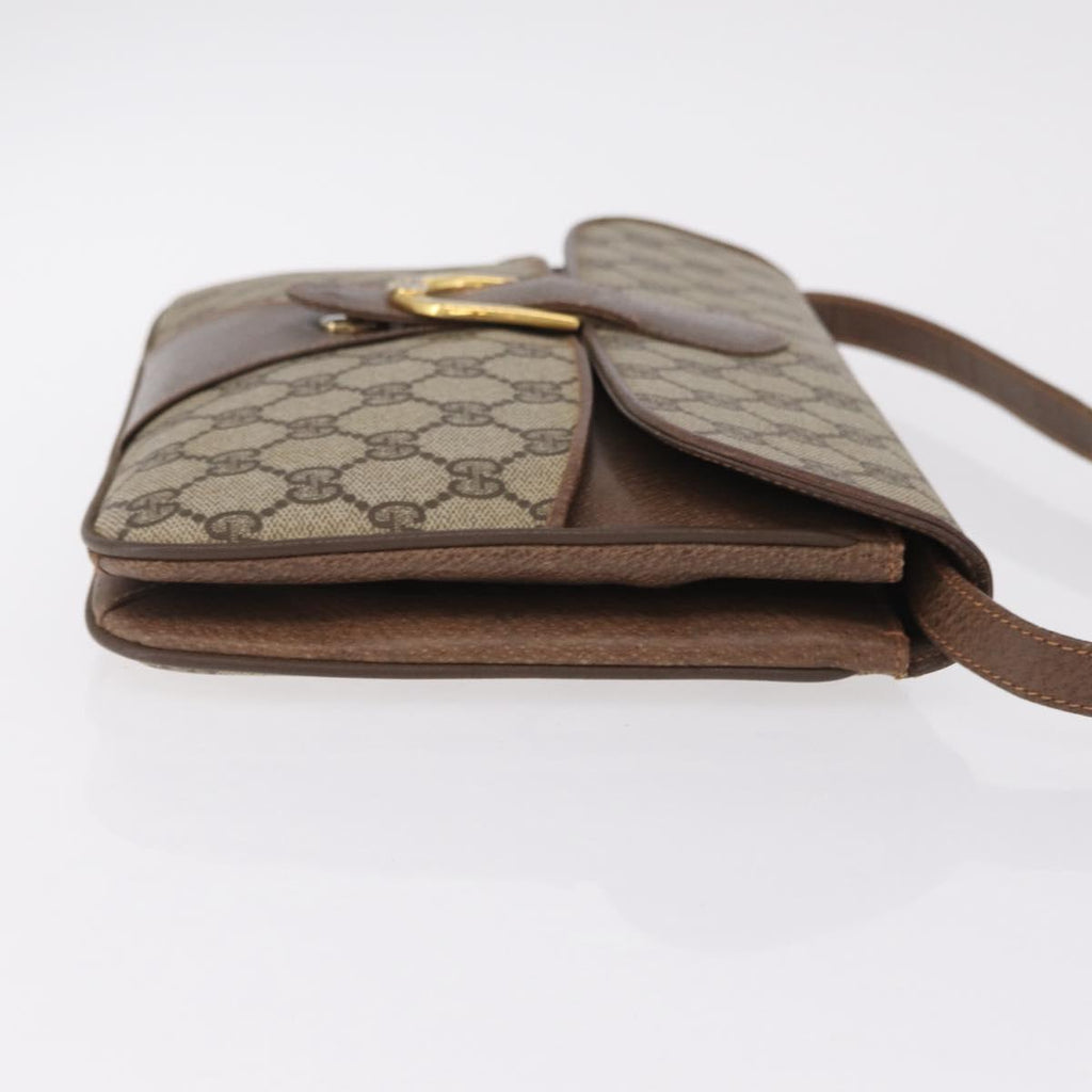 GUCCI GG Supreme Shoulder Bag PVC Leather Beige Gold 904 23 025 Auth 204309