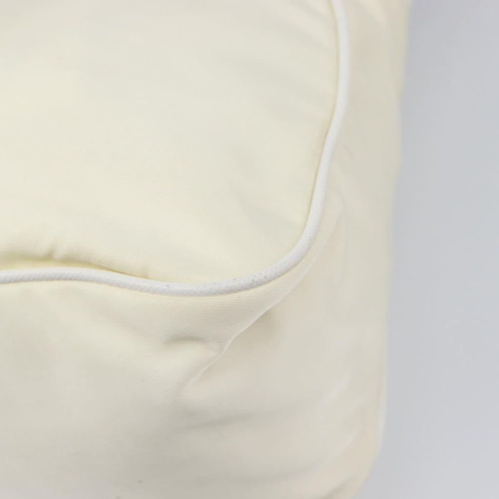 PRADA Shoulder Bag Nylon Ivory Silver Auth 204641A
