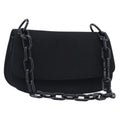 PRADA Plastic Chain Shoulder Bag Cotton Black Auth 204708V