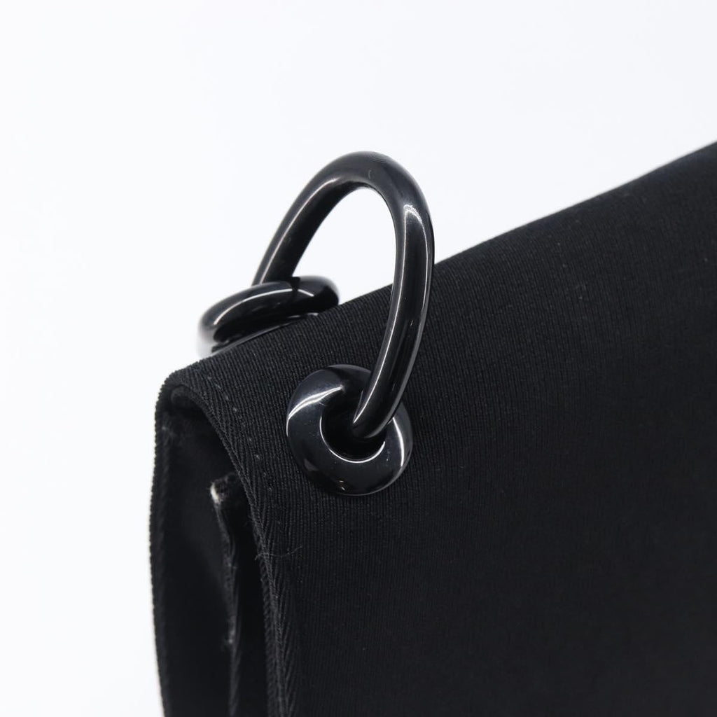 PRADA Plastic Chain Shoulder Bag Cotton Black Auth 204708V