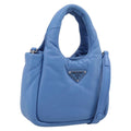 PRADA Hand Bag Leather 2way Blue Silver Auth 204742SAM