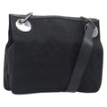 GUCCI GG Canvas Shoulder Bag Black Silver 120841 Auth 204749A