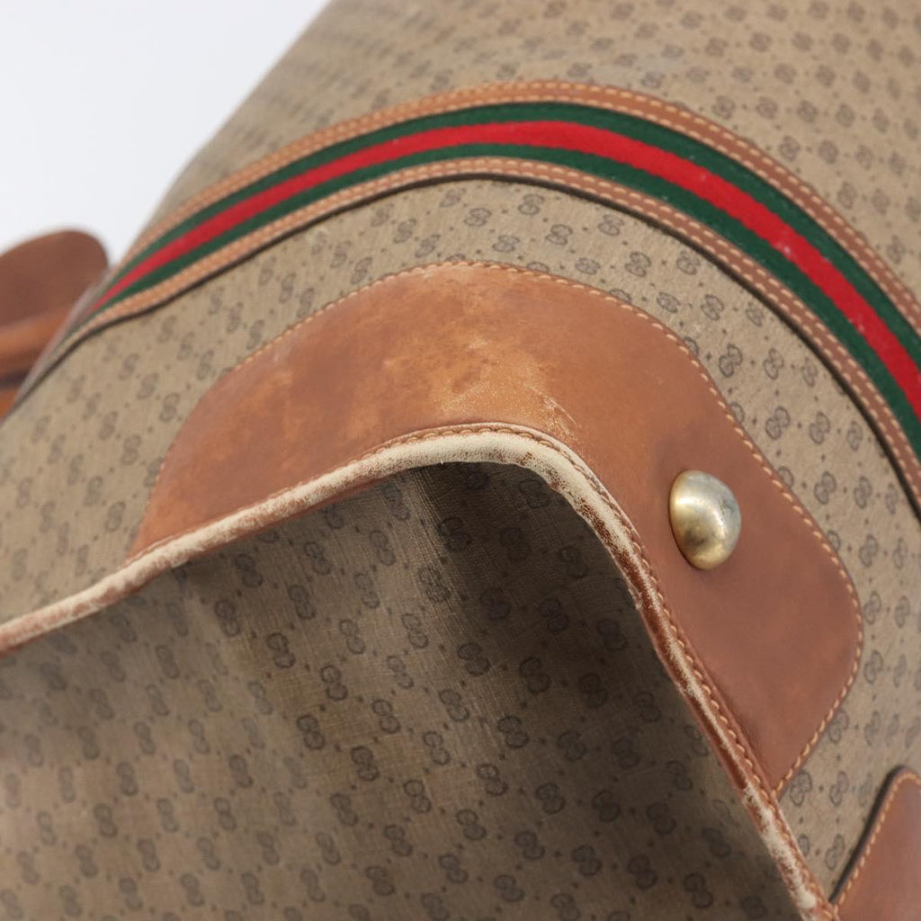 GUCCI Micro GG Supreme Web Sherry Line Bag PVC Beige 012 067 1125 Auth 204752