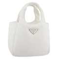 PRADA Hand Bag Nylon White Auth 204869A