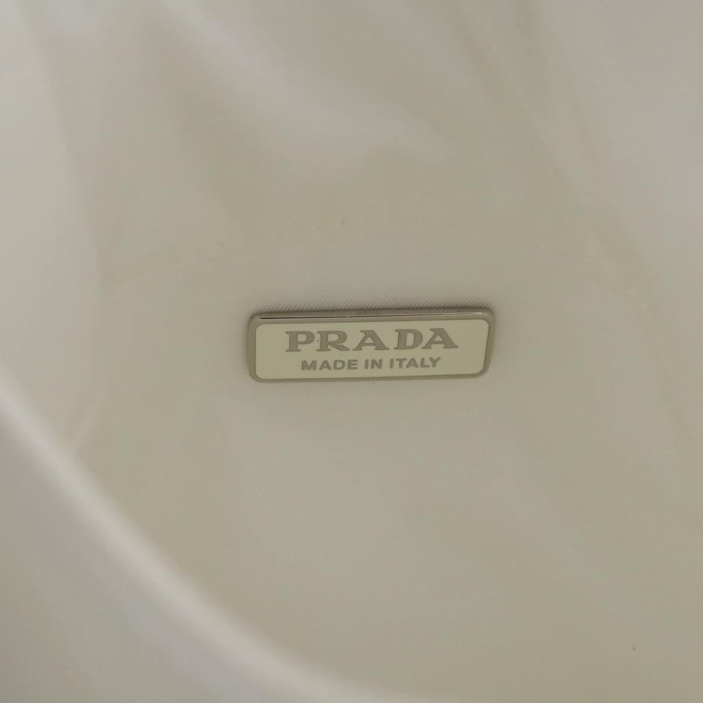 PRADA Hand Bag Nylon White Auth 204869A