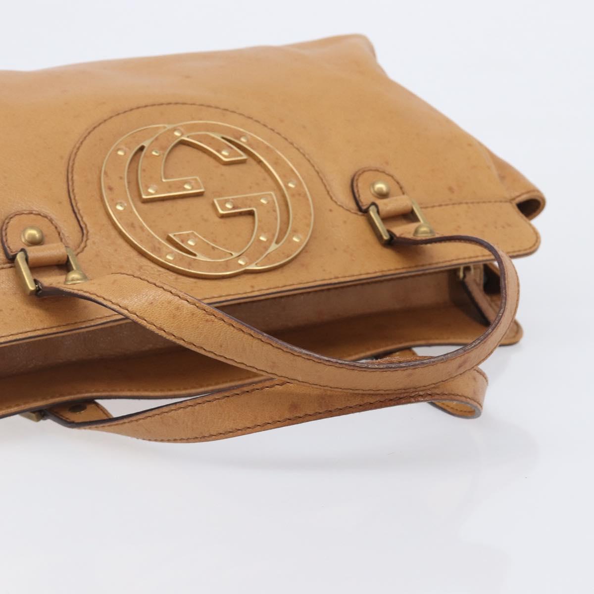 GUCCI Interlocking Hand Bag Leather Brown Gold 121551 Auth 205024