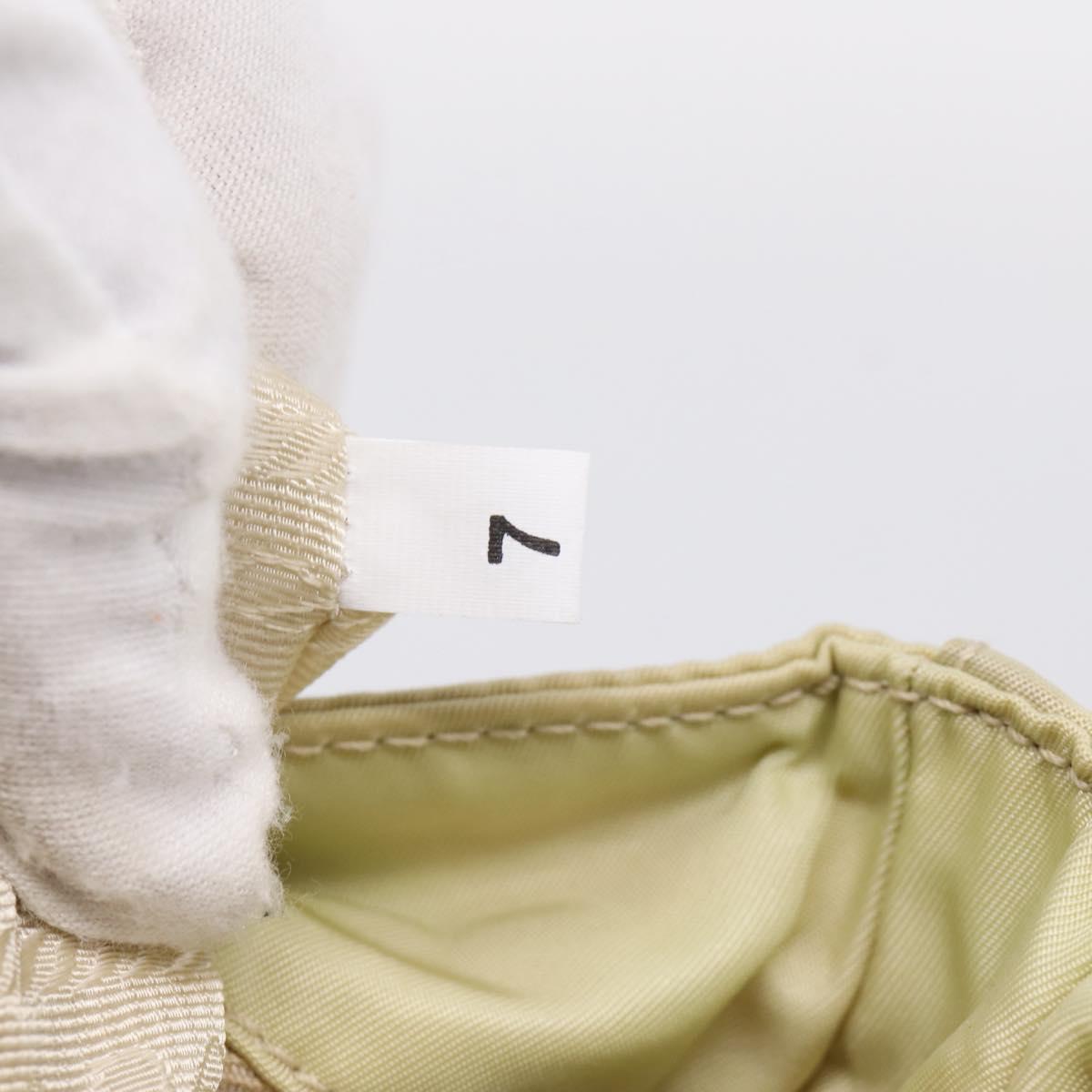 PRADA Chain Shoulder Bag Nylon Ivory Silver Auth 205029A