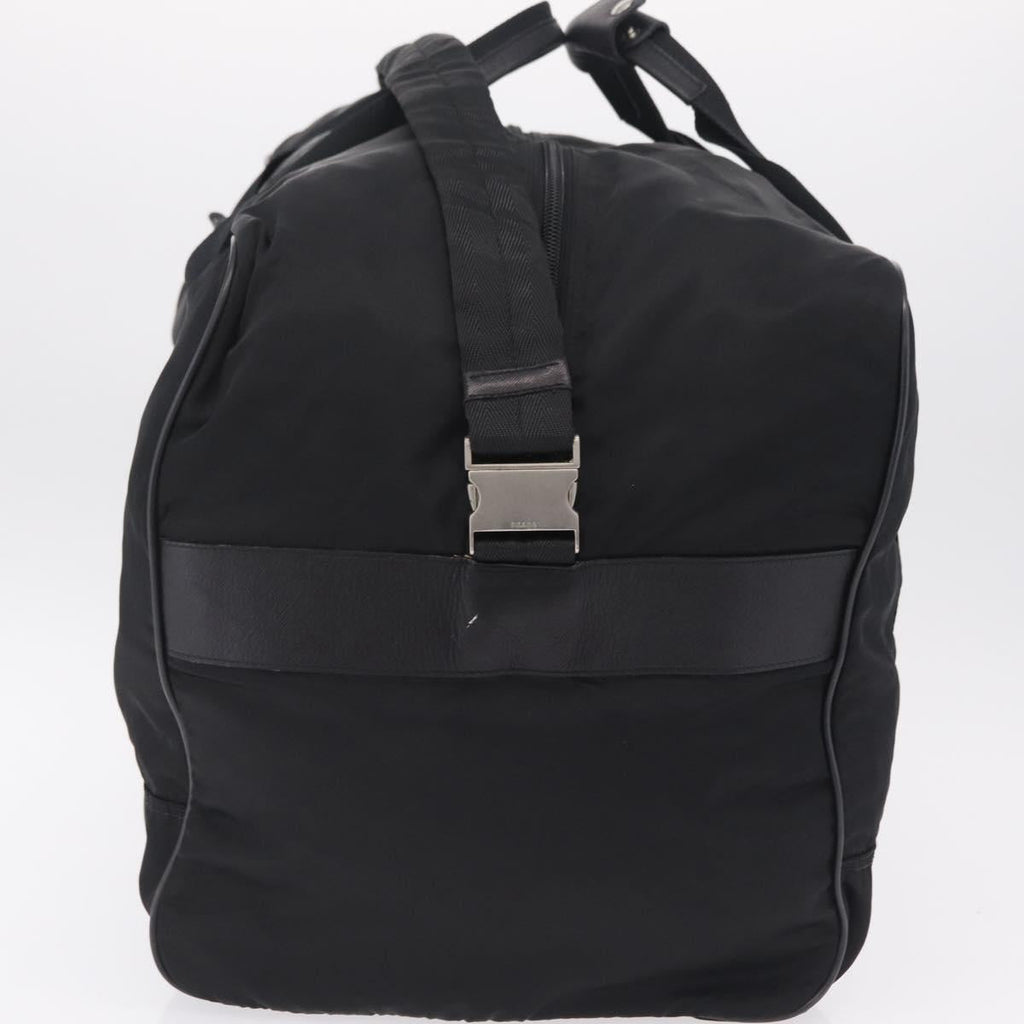 PRADA Boston Bag Nylon 2way Black Silver Auth 205032