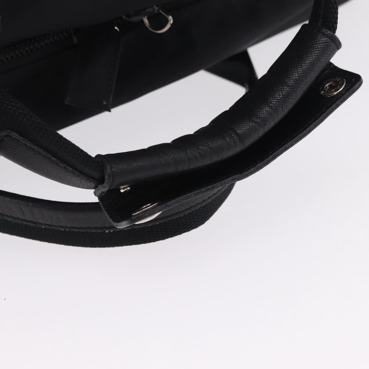 PRADA Boston Bag Nylon 2way Black Silver Auth 205032