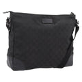 GUCCI GG Canvas Shoulder Bag Black Silver 110054 Auth 205037
