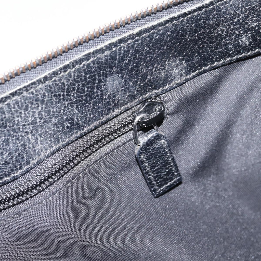 GUCCI GG Canvas Shoulder Bag Black Silver 110054 Auth 205037