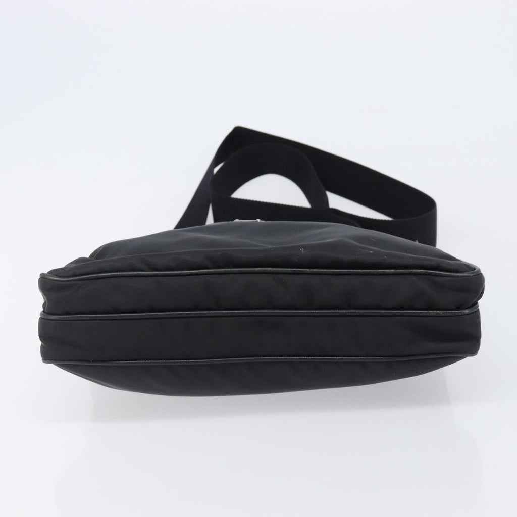 PRADA Shoulder Bag Nylon Black Silver Auth 205158