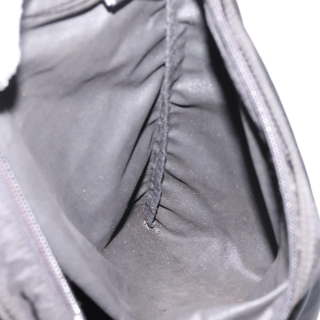 PRADA Shoulder Bag Nylon Black Silver Auth 205200