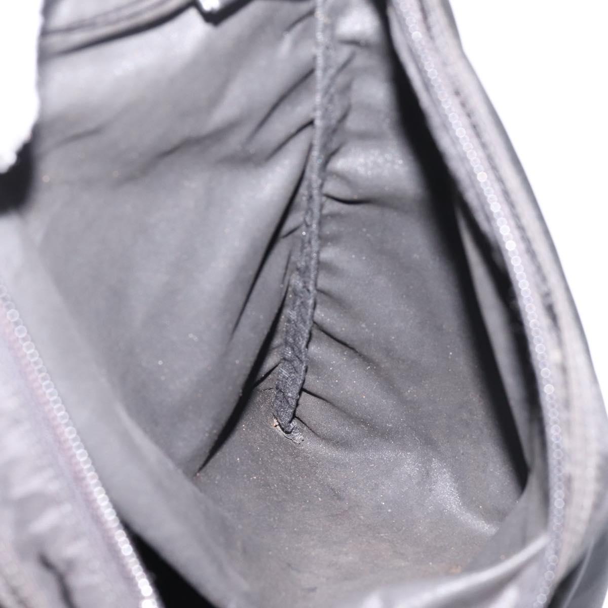 PRADA Shoulder Bag Nylon Black Silver Auth 205200