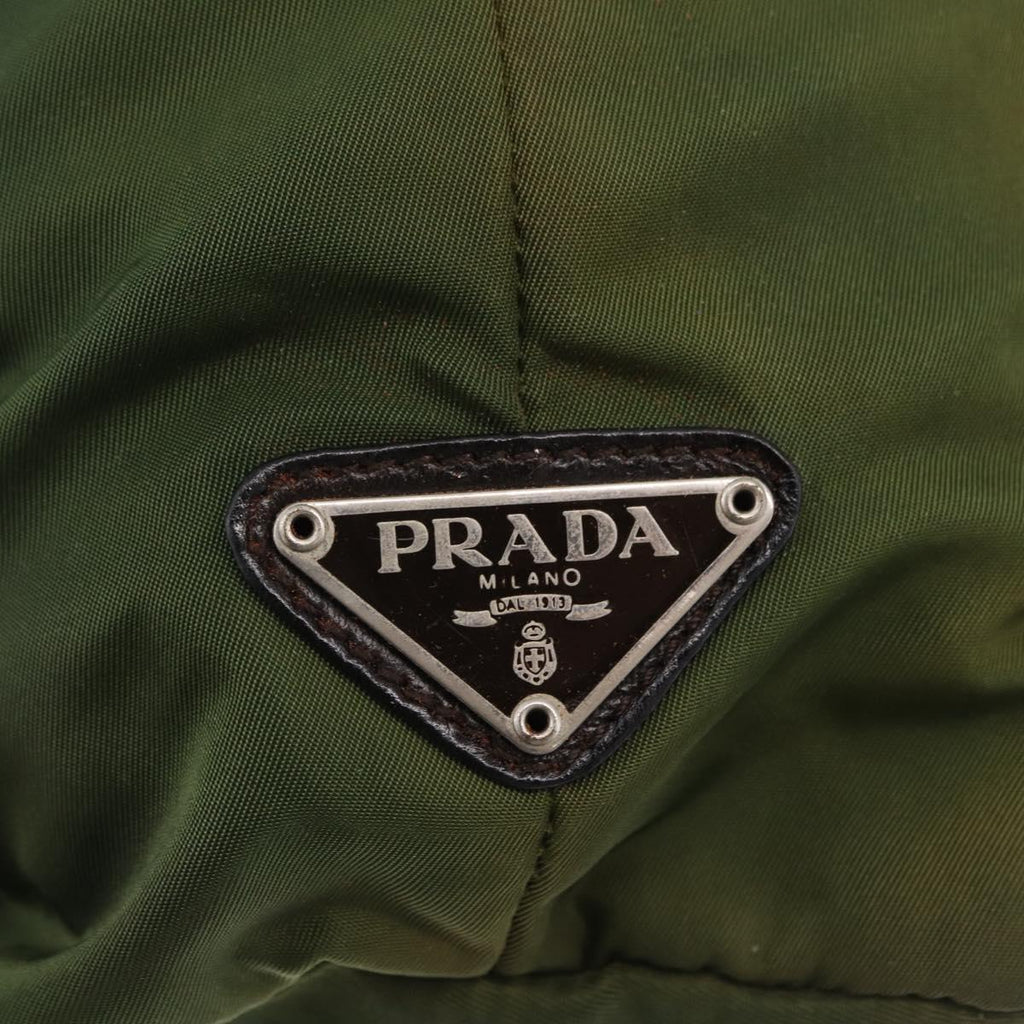 PRADA Backpack Nylon Green Silver Auth 205236
