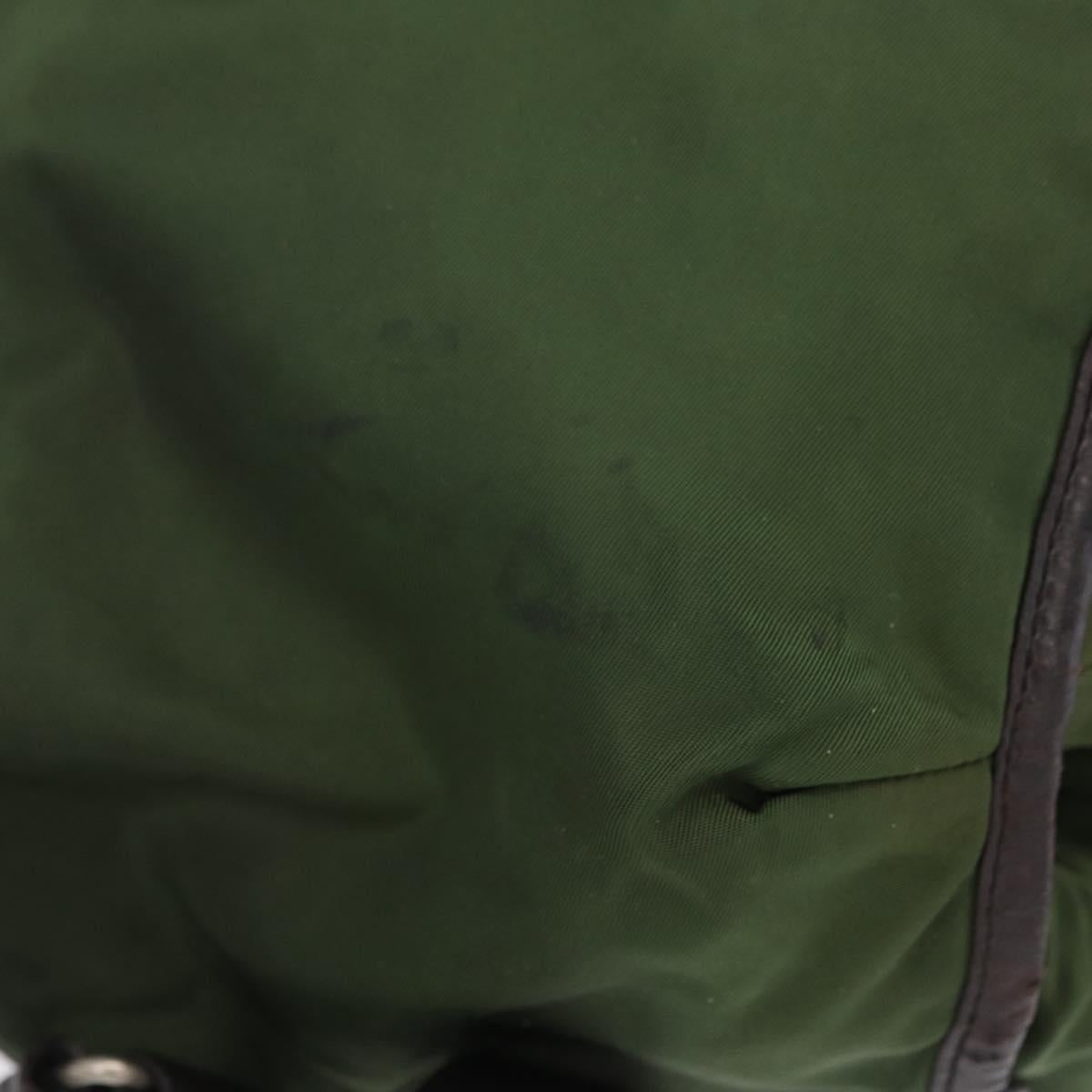 PRADA Backpack Nylon Green Silver Auth 205236