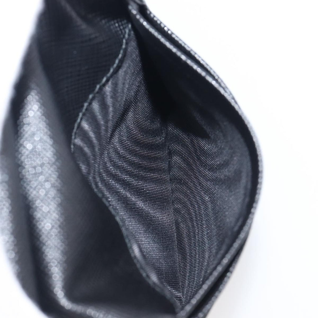 PRADA Bifold Wallet Nylon Black Gold Auth 205242M