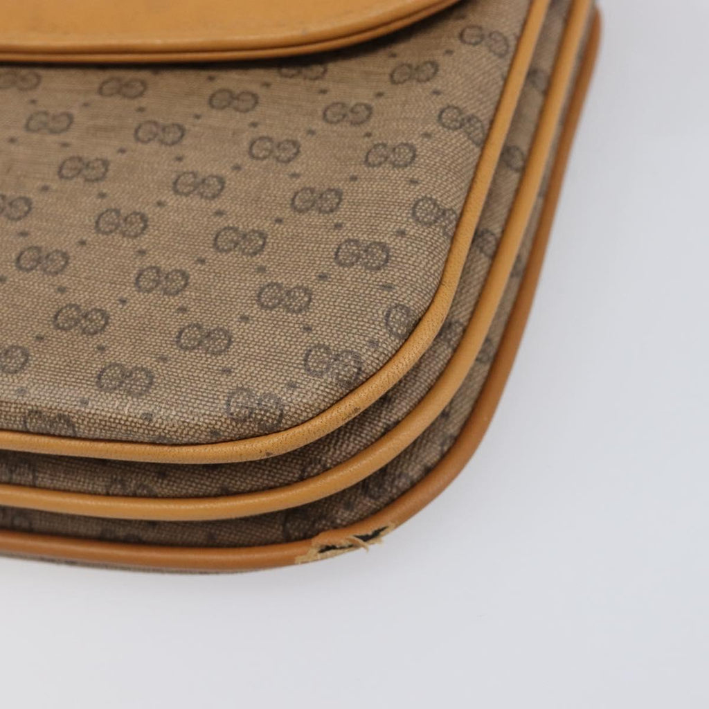 GUCCI Micro GG Supreme Shoulder Bag PVC Beige Gold 004 106 0024 Auth 205286