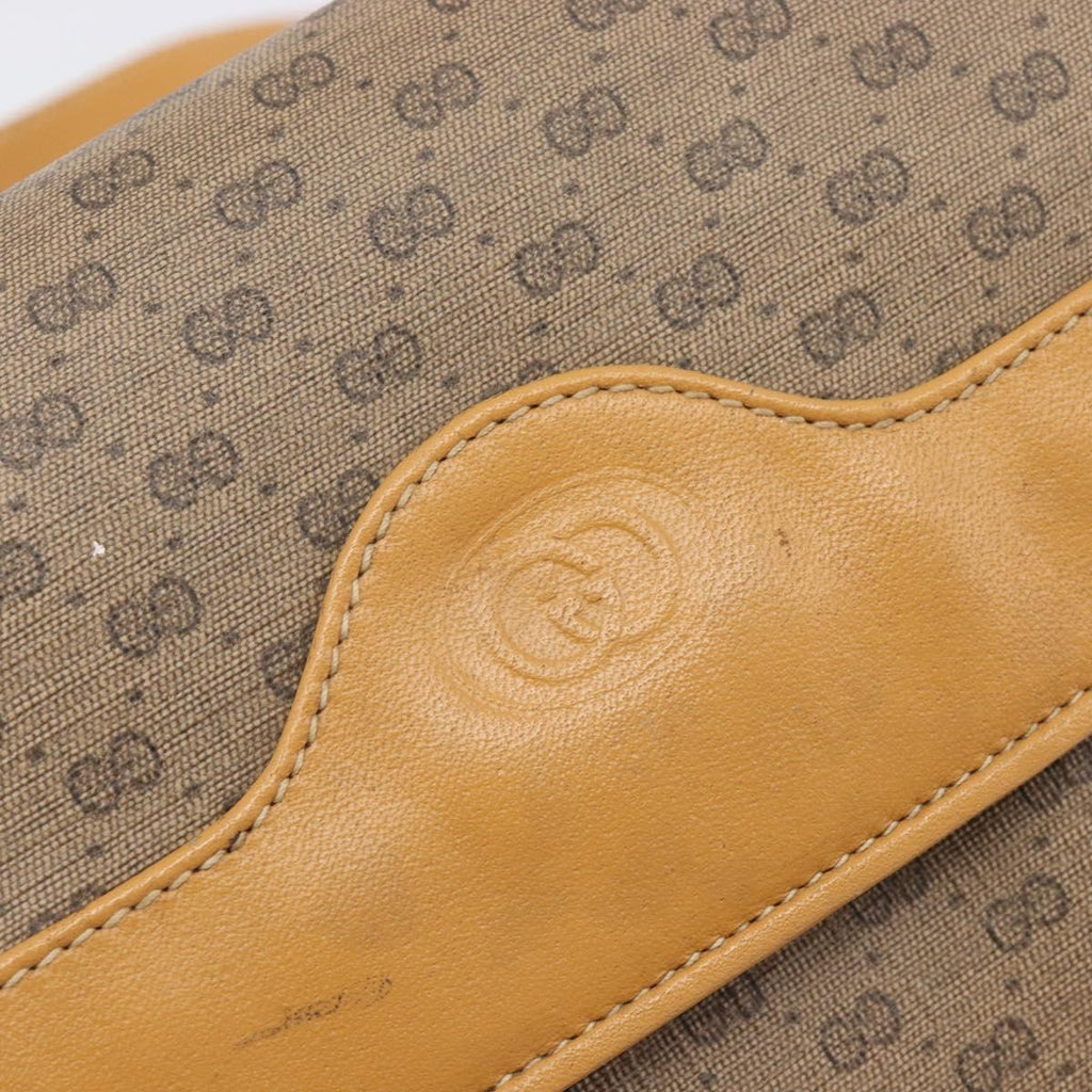 GUCCI Micro GG Supreme Shoulder Bag PVC Beige Gold 004 106 0024 Auth 205286