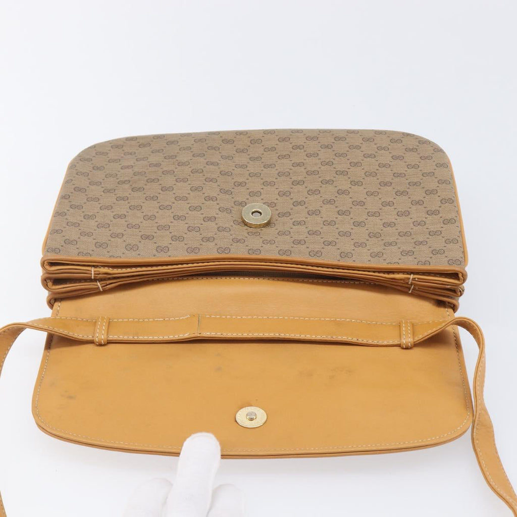 GUCCI Micro GG Supreme Shoulder Bag PVC Beige Gold 004 106 0024 Auth 205286