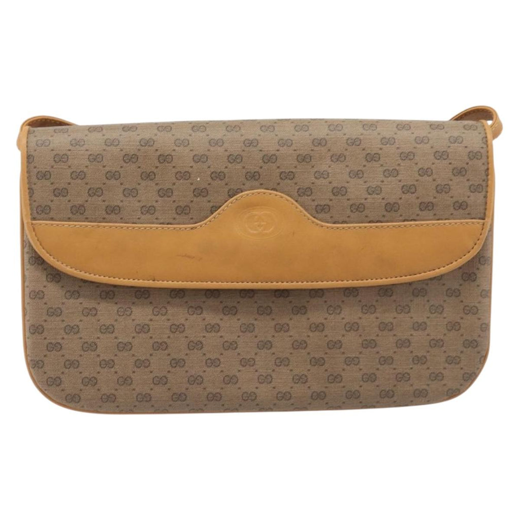 GUCCI Micro GG Supreme Shoulder Bag PVC Beige Gold 004 106 0024 Auth 205286