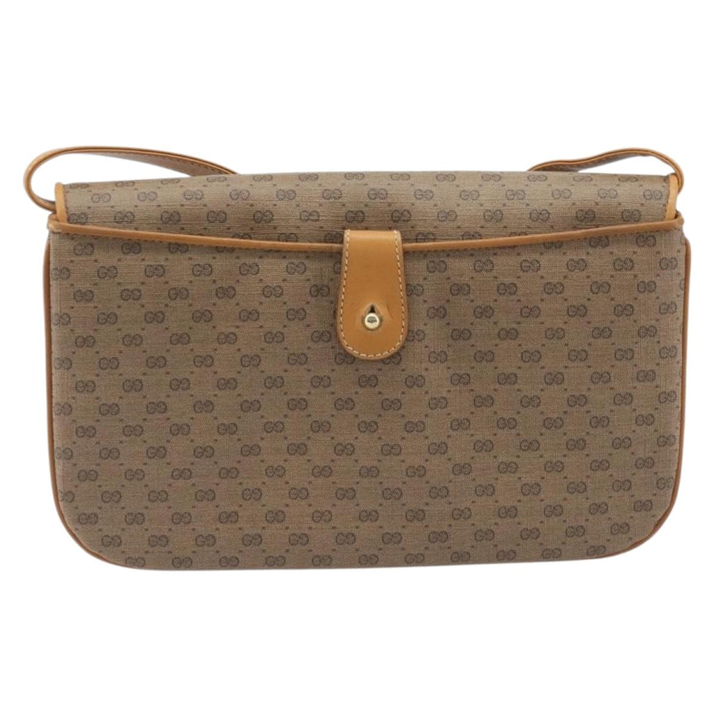 GUCCI Micro GG Supreme Shoulder Bag PVC Beige Gold 004 106 0024 Auth 205286