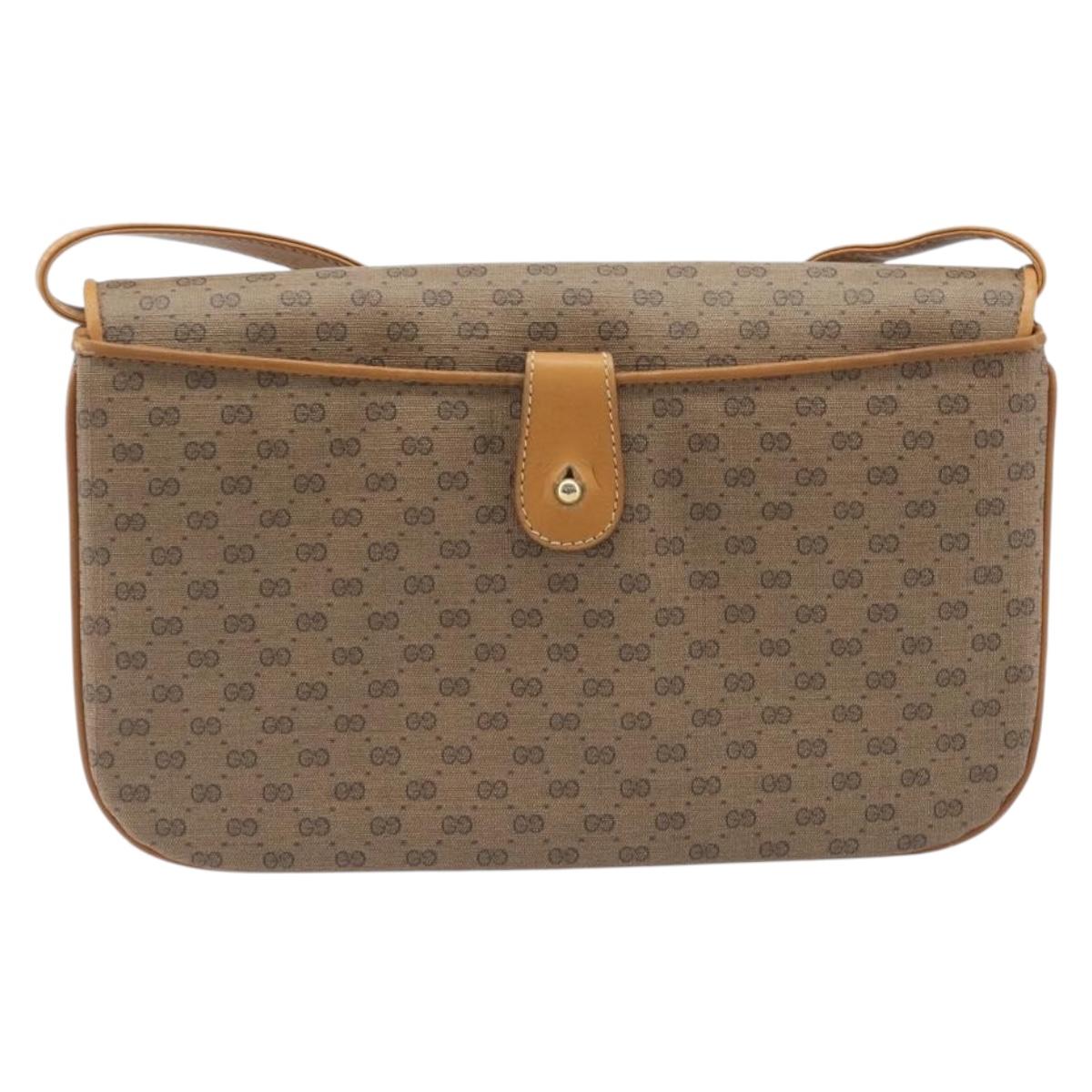 GUCCI Micro GG Supreme Shoulder Bag PVC Beige Gold 004 106 0024 Auth 205286