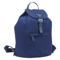 PRADA Backpack Nylon Blue Silver Auth 205419A