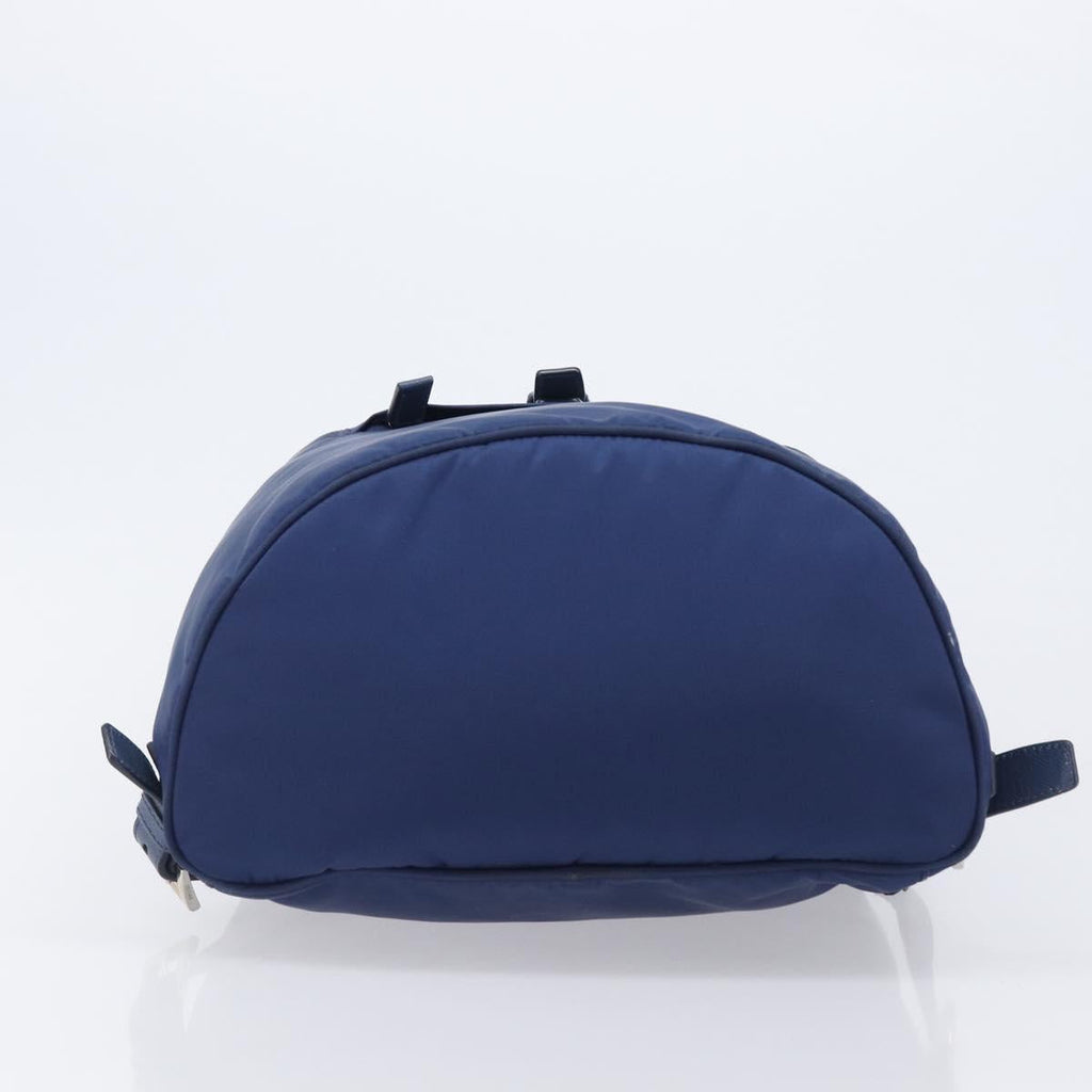 PRADA Backpack Nylon Blue Silver Auth 205419A