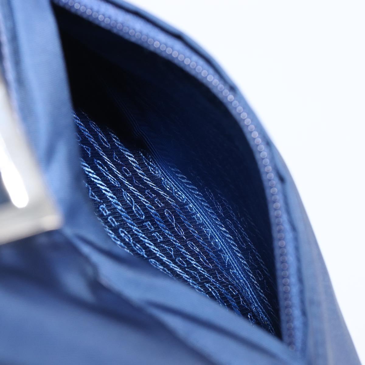 PRADA Backpack Nylon Blue Silver Auth 205419A