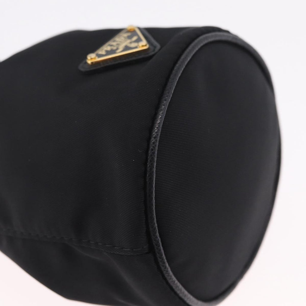 PRADA Pouch Nylon Black Gold Auth 205862M
