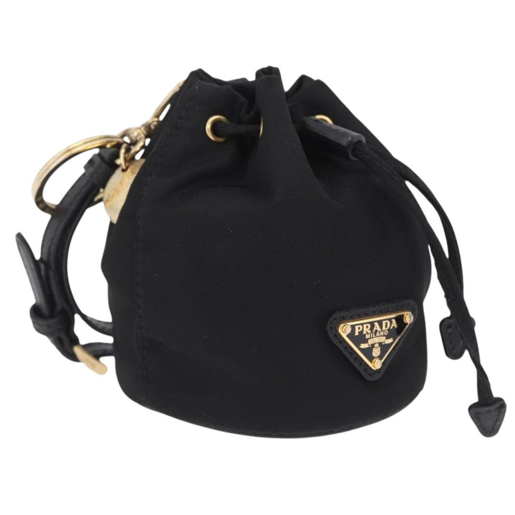 PRADA Pouch Nylon Black Gold Auth 205862M