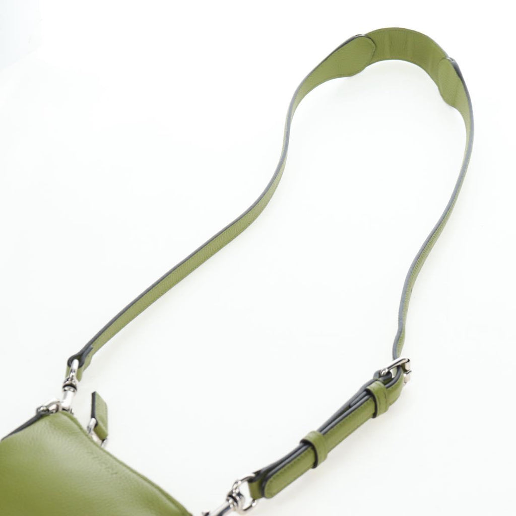 GUCCI Web Sherry Line Mini Shoulder Bag Leather Green Silver 821831 Auth 205894V