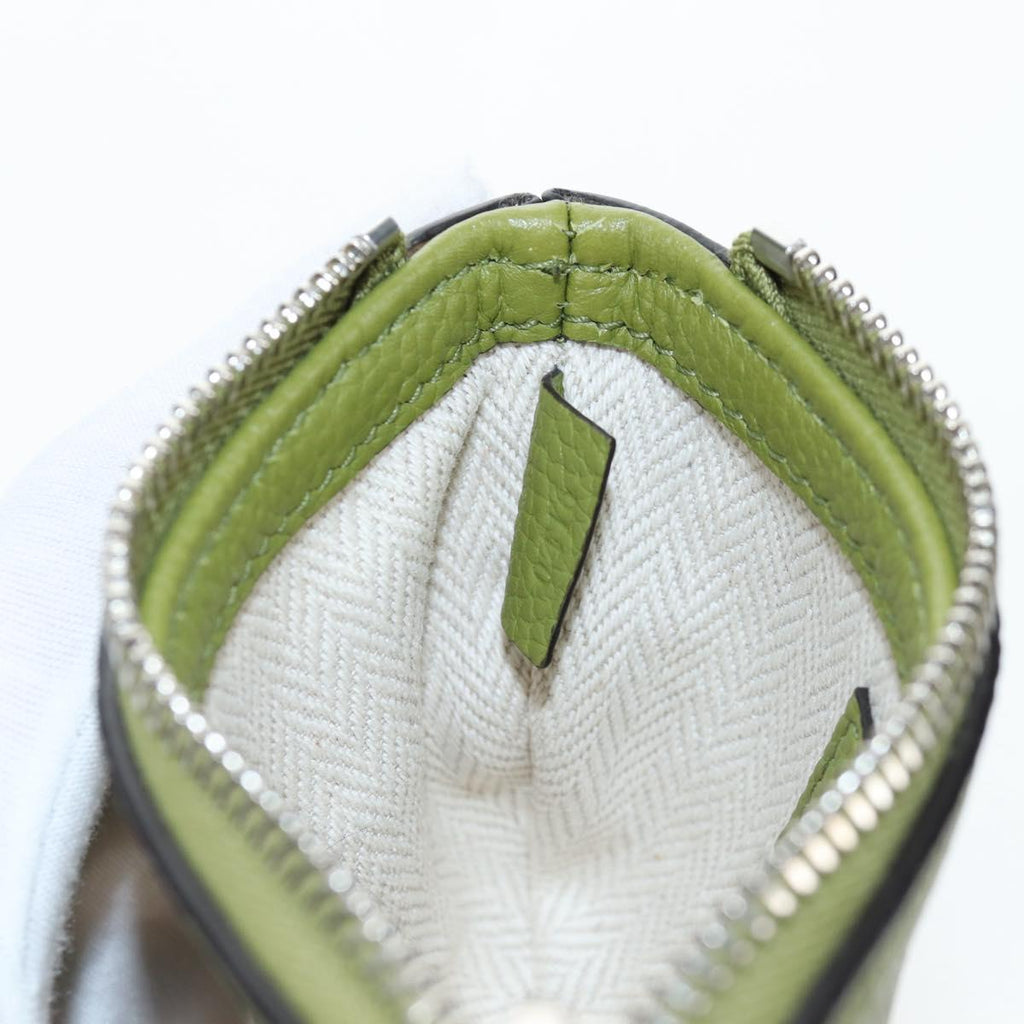 GUCCI Web Sherry Line Mini Shoulder Bag Leather Green Silver 821831 Auth 205894V