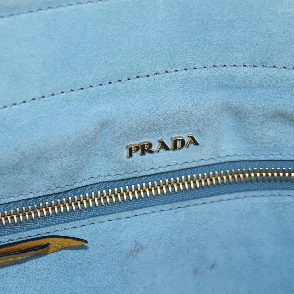 PRADA Shoulder Bag Fur 2way Yellow Gold Auth 205953M