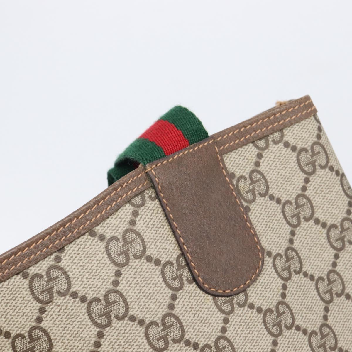 GUCCI GG Supreme Web Sherry Line Tote Bag PVC Beige Gold 89 02 003 Auth 206532A