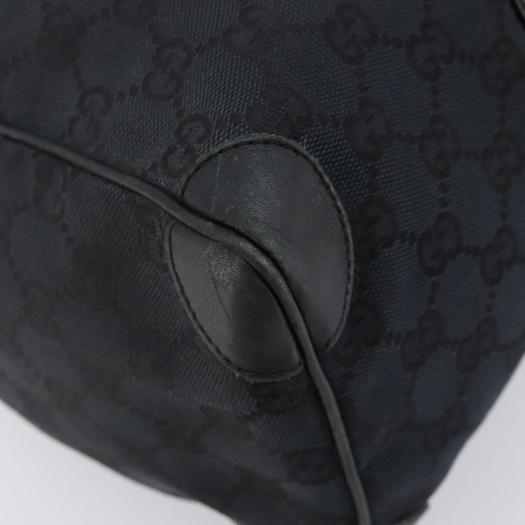 GUCCI GG Canvas Sherry Line Hand Bag Black Silver 000 0846 Auth 206535