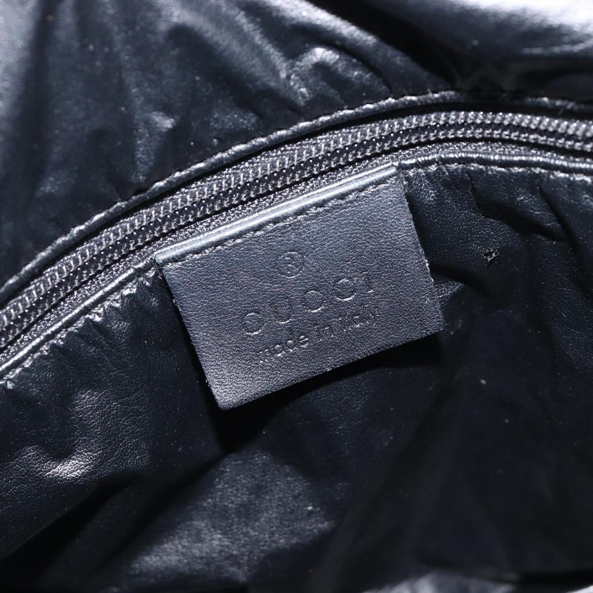 GUCCI GG Canvas Sherry Line Hand Bag Black Silver 000 0846 Auth 206535