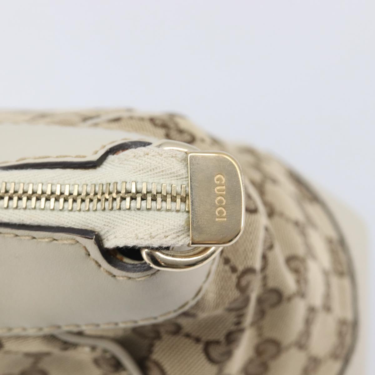 GUCCI GG Canvas Web Sherry Line Hand Bag Beige Gold 269894 Auth 206539A